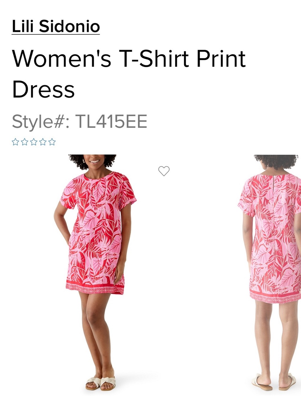 Pink Leaf Print T‑Shirt Mini Dress